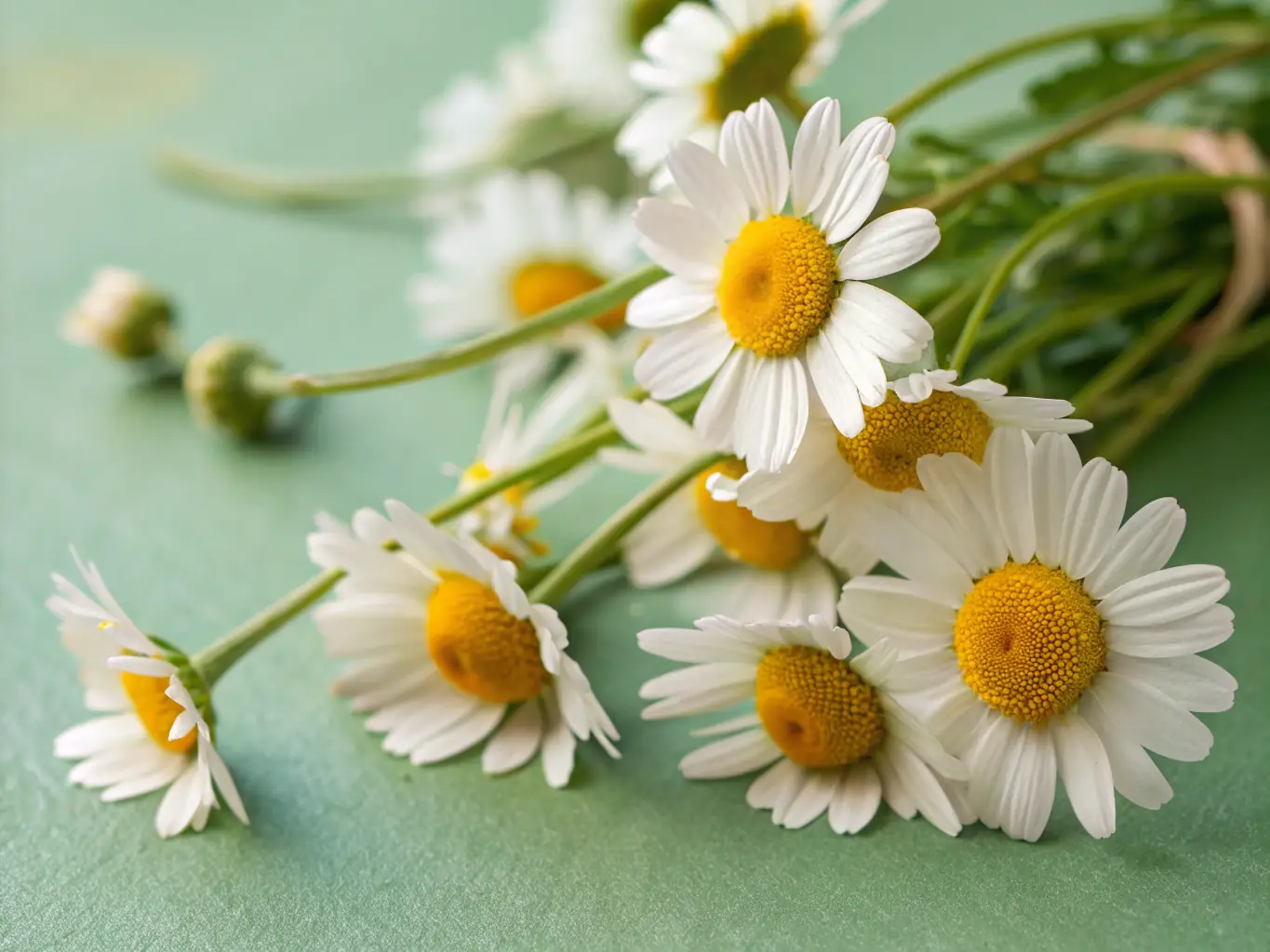 A vibrant image of herbal tea ingredients such as chamomile, lavender, and lemon balm, showcasing their calming properties. The photo emphasizes the natural colors and textures of the herbs.